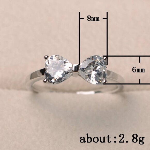 ⚡ Pure And Fresh Bow Anillos Lovely Rings for Women, PD032 - Picture 7 of 7